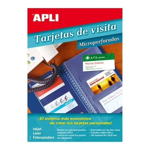 Tarjeta visita 200gr microperforada Apli