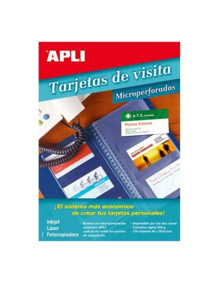 Tarjeta visita 200gr microperforada Apli