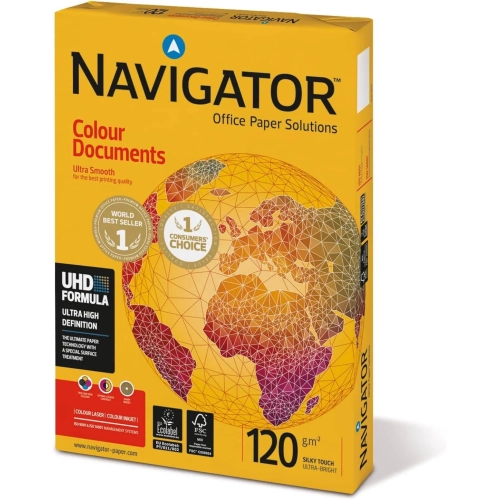 Papel fotocopiadora Navigator 120 gramos A4 blanco 250 hojas