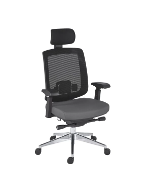 Silla oficina ergonómica Zolpee sincro ignifuga gris