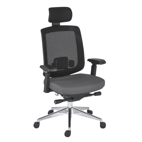 Silla oficina ergonómica Zolpee sincro ignifuga gris