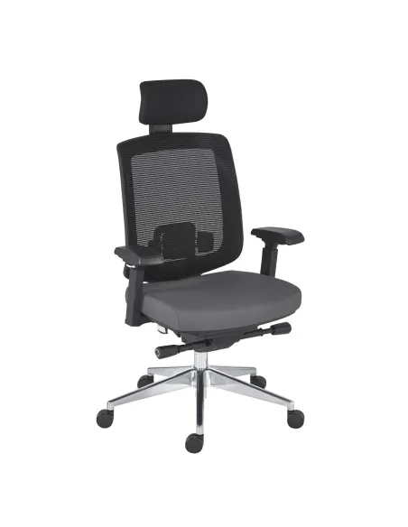 Silla oficina ergonómica Zolpee sincro ignifuga gris