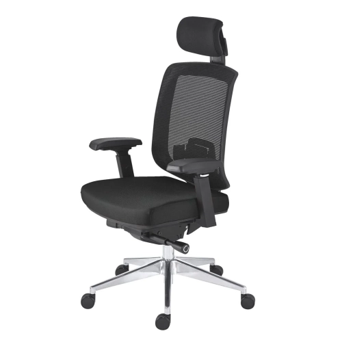 Silla oficina ergonómica Zolpee sincro ignifuga negra