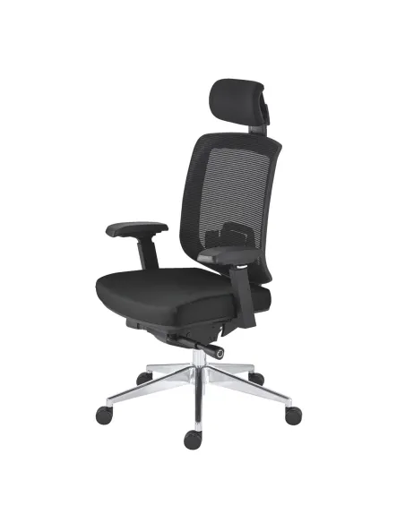 Silla oficina ergonómica Zolpee sincro ignifuga negra