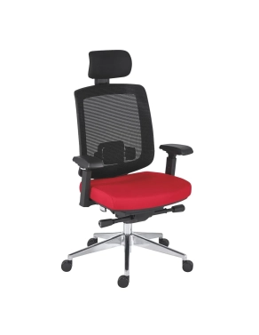 Silla oficina ergonómica Zolpee sincro ignifuga roja