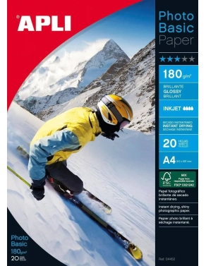 Papel fotografico apli 4452 glossy brillante basico 180 gramos