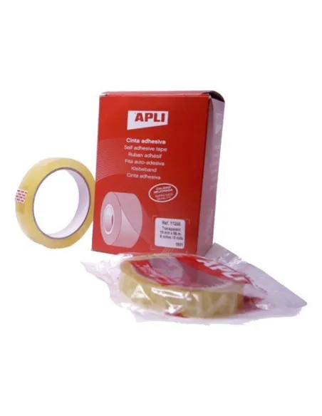 Cinta adhesiva transparente Apli 19mmx66m