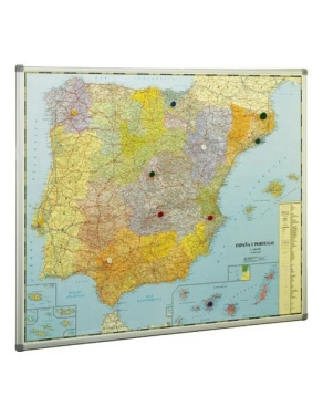 Mapa de españa y portugal metalico 103x129cm