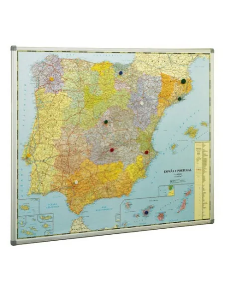 Mapa de españa y portugal metalico 103x129cm