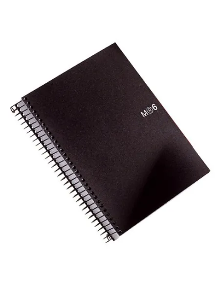 Cuaderno 6 colores A5  tapa polipropileno negro