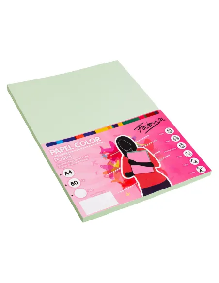 Papel de colores A4 80 gramos verde claro 100 hojas
