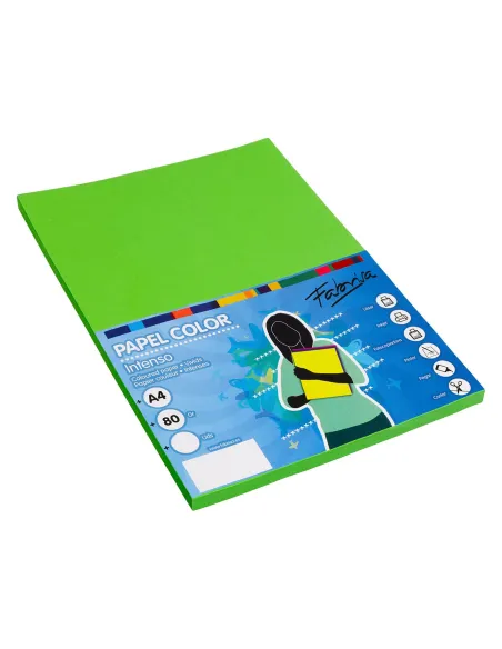 Papel de colores A4 80 gramos verde 100 hojas