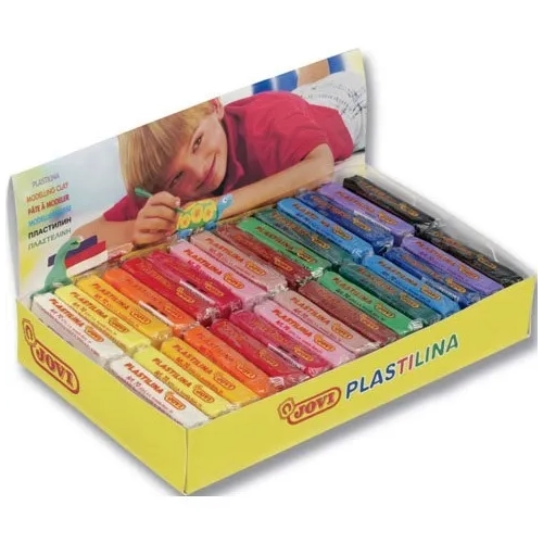 Caja de 30 pastillas plastilina 50g colores surtidos