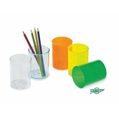 Cubilete Faibo portalapices redondo transparente