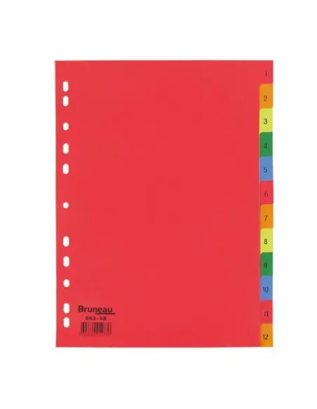 Juego separadores numericos 12 divisiones color A4 JMB