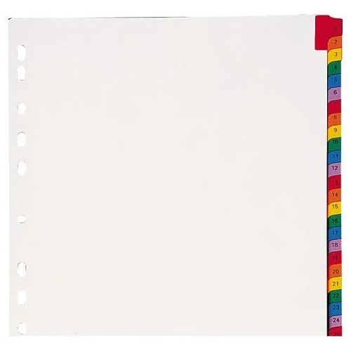 Juego separadores numericos 31 divisiones color A4 JMB