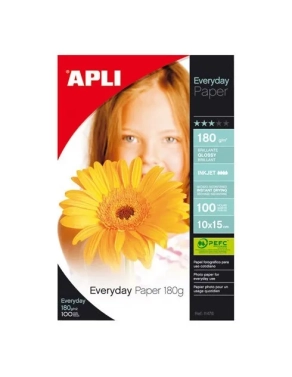Caja 100 papel foto Apli 11475 Everyday Inkjet A4 180g