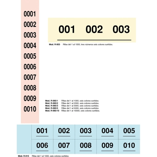 Talonario Rifa 205 x 50 Castellano