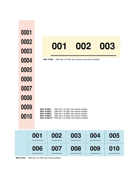 Talonario Rifa 205 x 50 Castellano