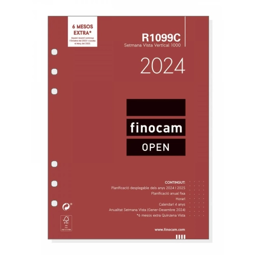 Recambio agenda anillas finocam Open 1000 catalan
