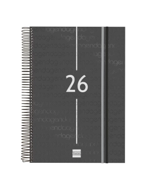Agenda anual Year E10  Finocam dia pagina negra catalan