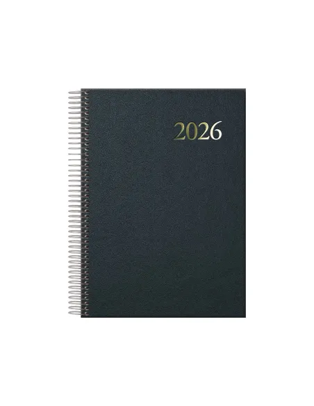 Agenda anual espiral Dohe dia pagina Segovia 14x20 negra