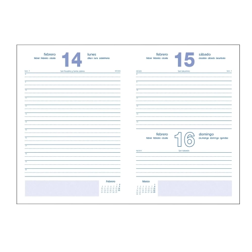 Agenda anual espiral Dohe dia pagina Segovia 14x20 negra