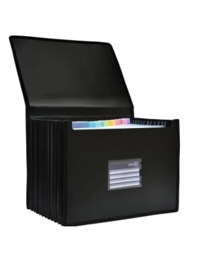 Organizador fuelle extensible 12 divisiones negro