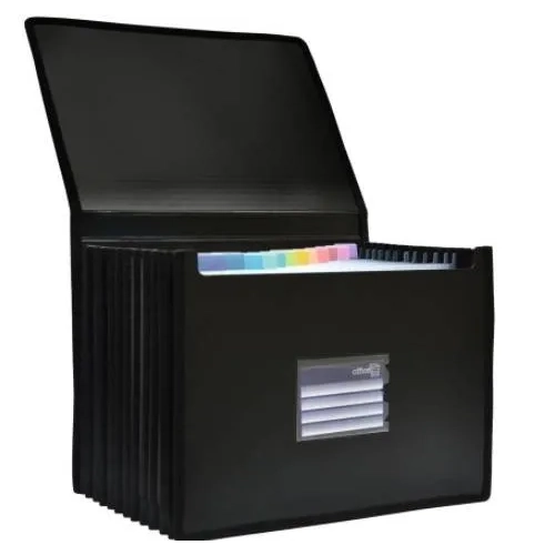 Organizador fuelle extensible 12 divisiones negro