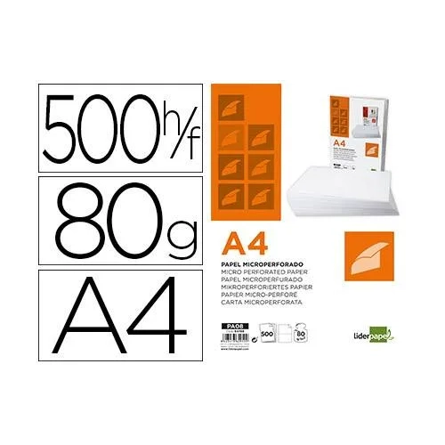 Papel A4 80gr microperforado a la mitad 500h
