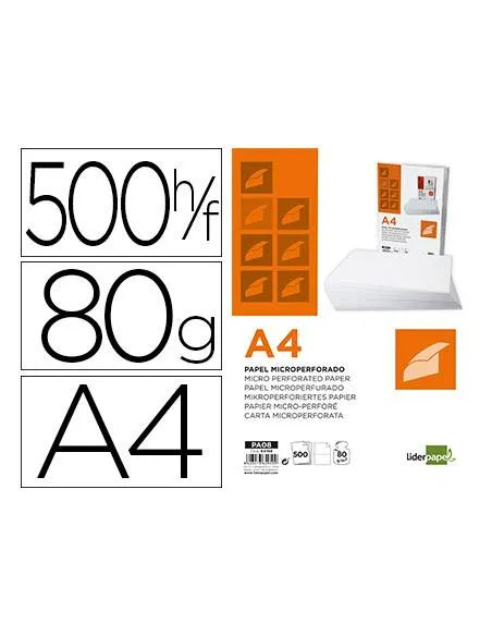 Papel A4 80gr microperforado a la mitad 500h