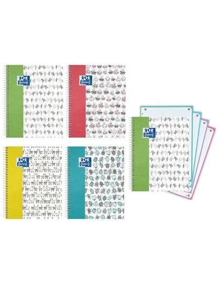 Cuaderno espiral Oxford Funny A4 120 hojas cuadricula 5x5 surtidos