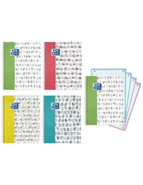 Cuaderno espiral Oxford Funny A5 120 hojas cuadricula 5x5 surtidos