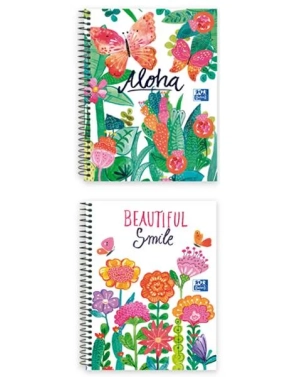 Cuaderno espiral Oxford Jungla A5 120 hojas cuadricula 5x5 surtidos