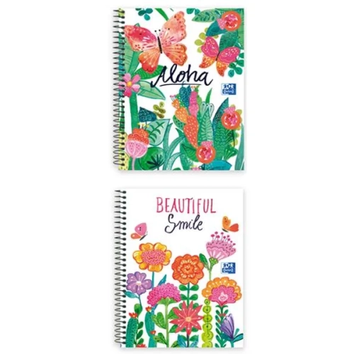 Cuaderno espiral Oxford Jungla A5 120 hojas cuadricula 5x5 surtidos