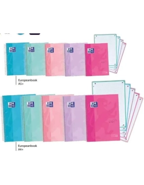 Cuaderno espiral Oxford Touch Pastel A5 120 hojas cuadricula 5x5 surtidos