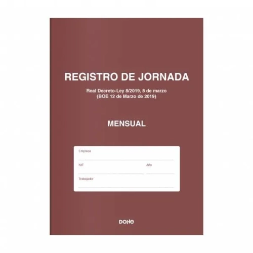 Libro registro de horarios