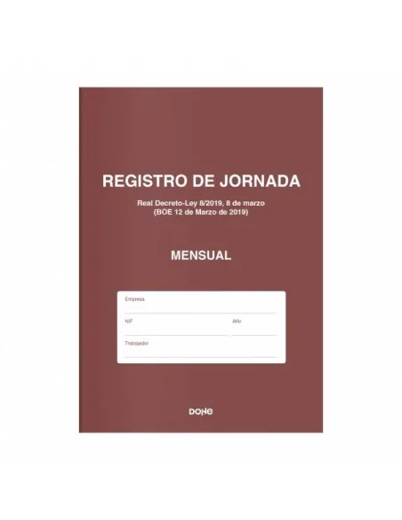 Libro registro de horarios
