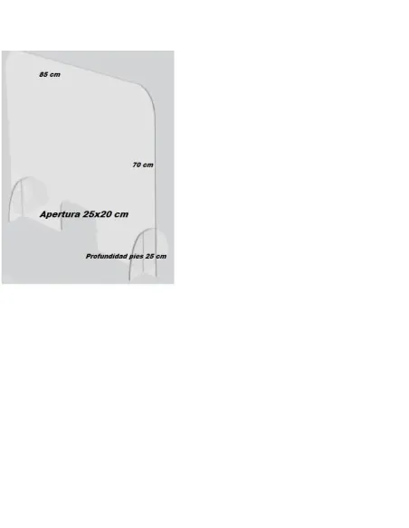 Mampara anticontagio de metacrilato