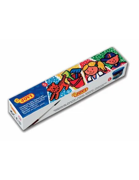 Caja 5 temperas Jovi con pincel