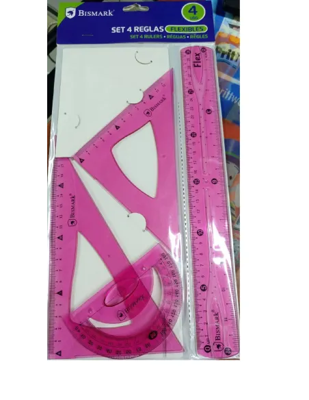 Juego escolar cartabon escuadra regla y semicirculo Bismark