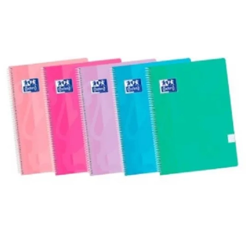 Block oxford folio cuadricula 4x4 tapa plastica colores surtidos