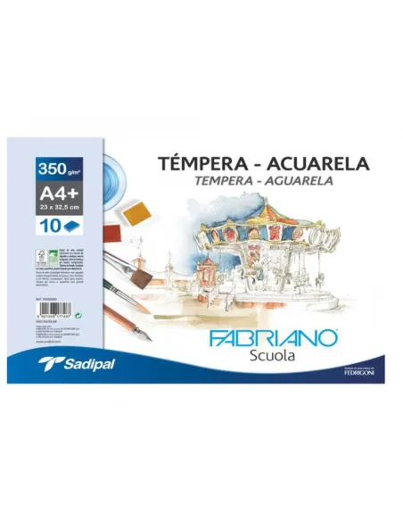 Lamina A4 acuarela tempera 350 gramos Sadipal