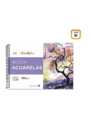 Block acuarela A4 190 gramos Golden