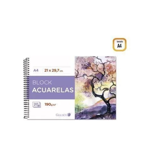 Block acuarela A4 190 gramos Golden