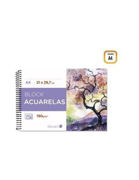 Block acuarela A4 190 gramos Golden
