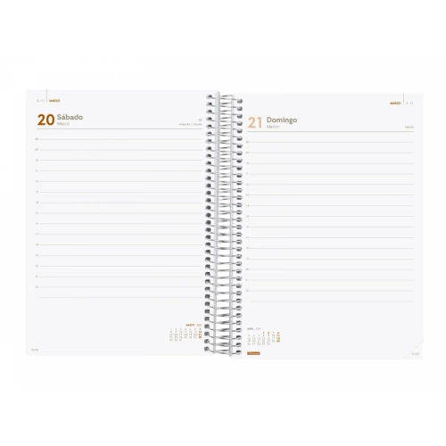 Agenda anual espiral finocam Year E10 día pagina azul