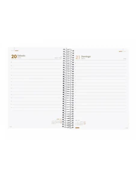 Agenda anual espiral finocam Year E10 día pagina azul