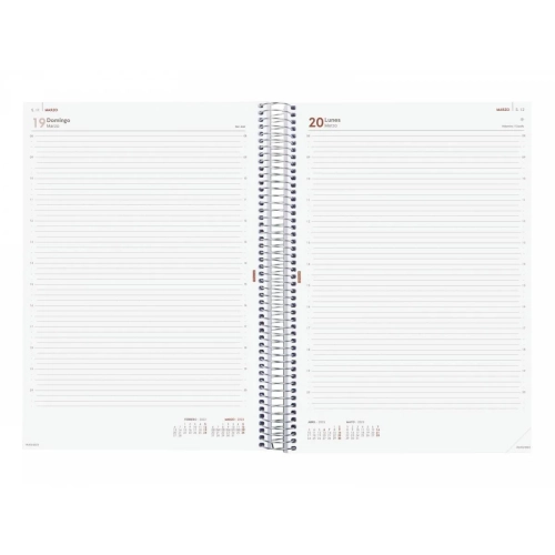 Agenda anual Finocam Year E40 dia pagina azul