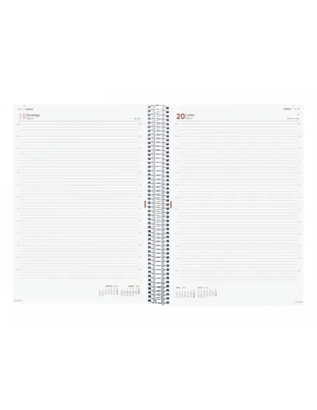 Agenda anual Finocam Year E40 dia pagina azul